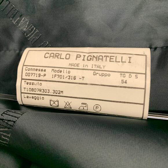 CARLO PIGNATELLI Size 44 Navy Embroidery Acetate Wool Vest - Picture 6 of 7